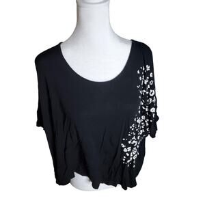 Sapa Black Blouse Womans Top Size L